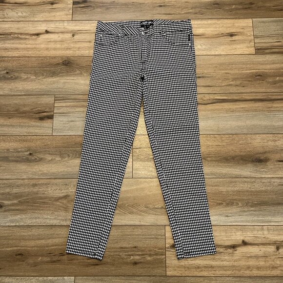 Women's Dang Goodman Tripp NYC Houndstooth Skinny Jeans SZ 11 Black Rocker Pants - Picture 1 of 14